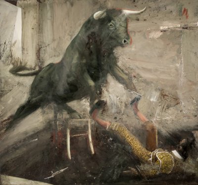 Silla de toro y torero, 2017 (óleo sobre lienzo) de Nicola Pucci