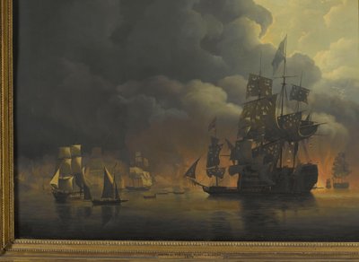 La Flota Anglo-Holandesa bajo el mando de Lord Exmouth y el Vice-Almirante Jonkheer Theodorus Frederik van Capellen sacando las fortalezas argelinas, 27 de agosto de 1816
Cuatro episodios durante la presencia de la flota anglo-holandesa en la bahía de Arg de Nicolaas Baur