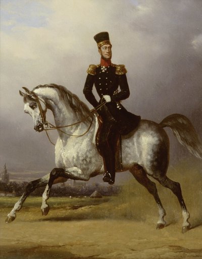 Retrato ecuestre de Guillermo II, rey de los Países Bajos de Nicolaas Pieneman (attributed to)
