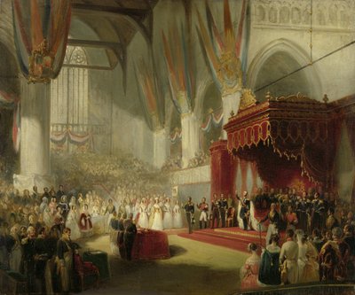 Inauguración del rey Guillermo II en la Nieuwe Kerk de Ámsterdam el 28 de noviembre de 1840 de Nicolaas Pieneman