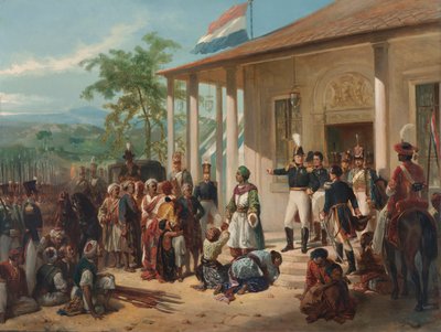 La sumisión del príncipe Dipo Negoro al general De Kock de Nicolaas Pieneman