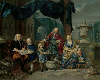 Retrato de David van Mollem con su familia
Retrato de David van Mollem con su familia de Nicolaas Verkolje