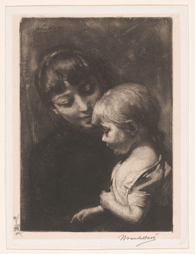 Mujer con niño de Nicolaas van der Waay (signed by artist)