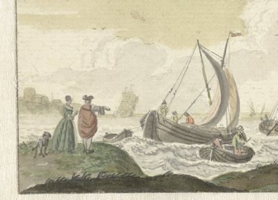 Barcos en un río ventoso de Nicolaes Aartman