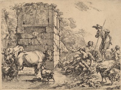 Vaca bebiendo, 1680 de Nicolaes Berchem