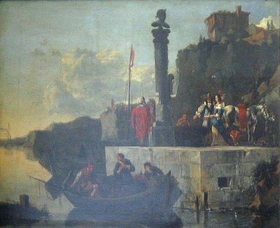 Puerto marítimo italiano de Nicolaes Berchem