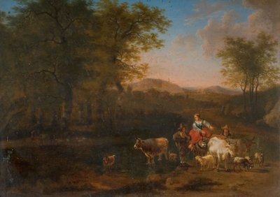 Paisaje pastoral con figuras, 1683 de Nicolaes Berchem