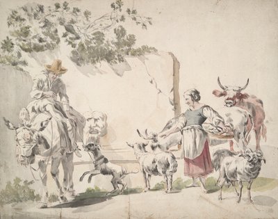 Campesinas van al mercado de Nicolaes Berchem