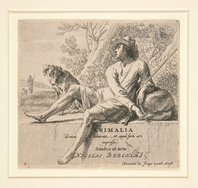 Pastor sentada en una piedra (de de Nicolaes Berchem