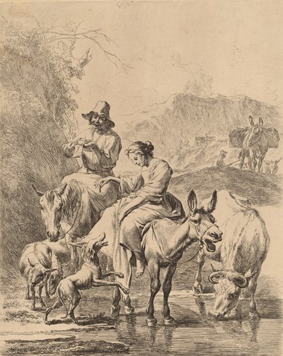 Pastora en un Burro de Nicolaes Berchem