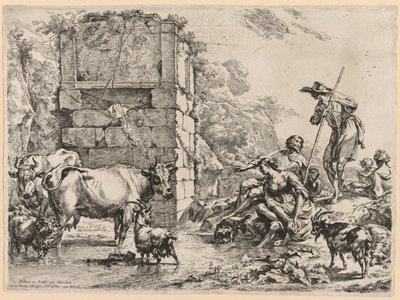 La vaca bebiendo de Nicolaes Berchem