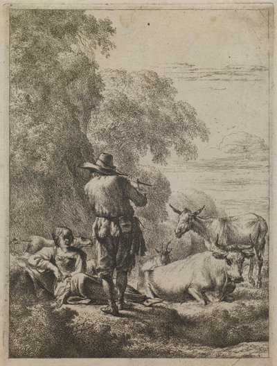 La pastora tocando la flauta de Nicolaes Berchem