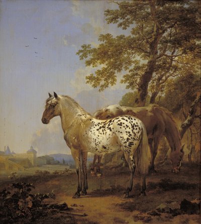 Dos caballos en un paisaje de Nicolaes Berchem