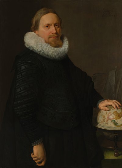 Hombre con un globo celeste de Nicolaes Eliasz Pickenoy
