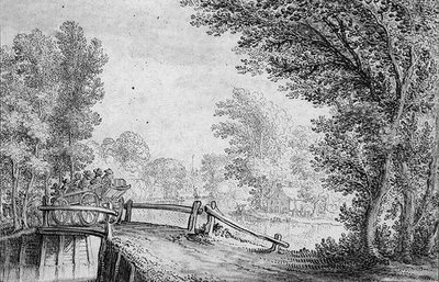 Paisaje con un Carro Cruzando un Puente de Nicolaes Jansz  Visscher