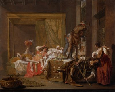 Compañía en un burdel Messalina y Gaius Silius, 1655 de Nicolaes Knüpfer