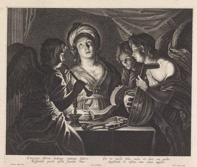 H. Cecilia con tres ángeles músicos de Nicolaes Lauwers