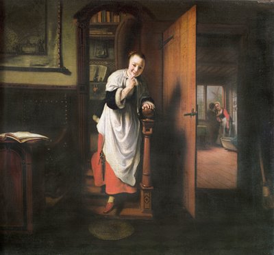 Amantes con una mujer escuchando de Nicolaes Maes