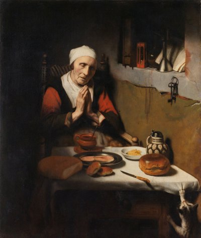 La anciana que da las gracias, conocida como 