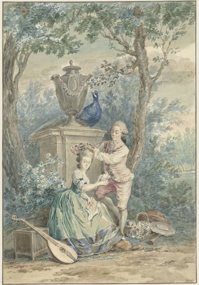 Elegante pareja en un parque de Nicolaes Muys