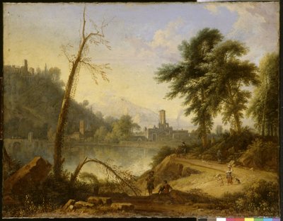 Paisaje italiano con arriero de Nicolaes Piemont