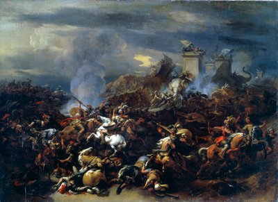 Batalla entre Alejandro y Porus, 326 a.C., mediados a finales del siglo XVII de Nicolaes Pietersz. Berchem
