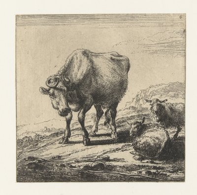 Vaca y dos ovejas Vacas (título de la serie) de Nicolaes Pietersz Berchem