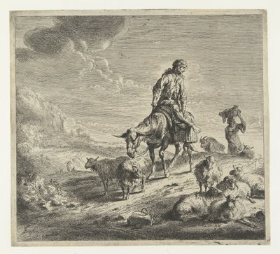 hombre en un burro de Nicolaes Pietersz Berchem