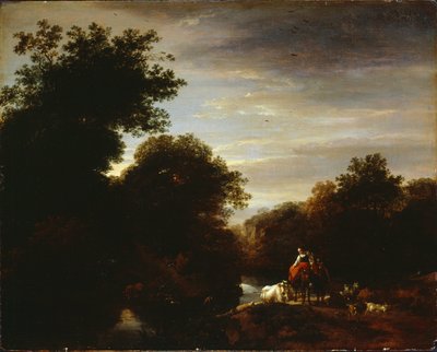 Campesinos en un vado de Nicolaes Pietersz. Berchem