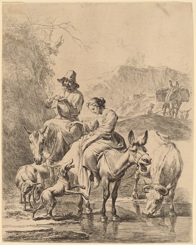 Pastora en un burro de Nicolaes Pietersz Berchem