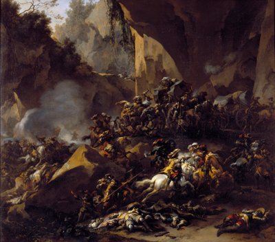 Viajeros atacados por ladrones de Nicolaes Pietersz Berchem