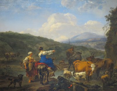Ganado en un lugar wattering de Nicolaes Pieterszoon Berchem