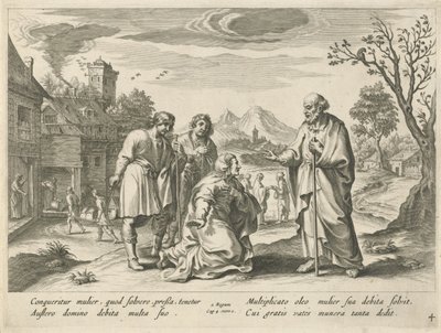 Elisa ayuda a una viuda pobre Historia de Elisa (título de la serie) de Nicolaes Ryckmans