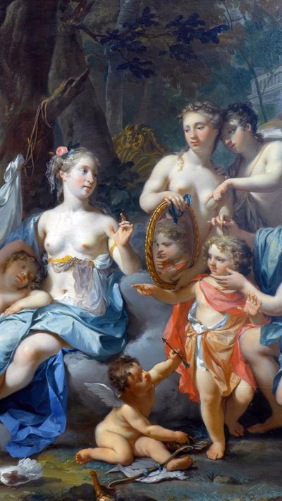 Amor dormido: detalle. Siglo XVIII (óleo sobre lienzo) de Nicolaes Verkolje