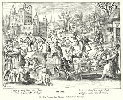 Las alegrías del invierno (grabado en cobre) de Nicolaes de (after) Bruyn