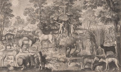 Adán y Eva en el Paraíso, 1631 de Nicolaes de Bruyn