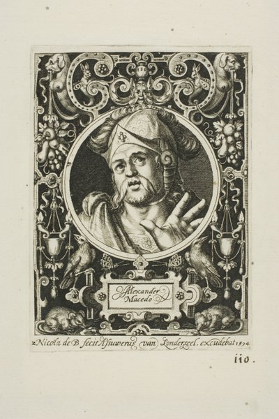 Alejandro Magno, lámina dos de Los Nueve Dignos de Nicolaes de Bruyn
