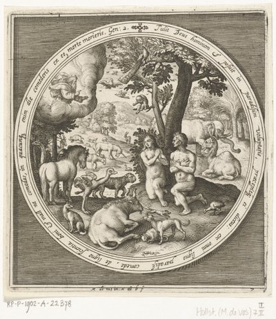 El Séptimo Día de la Creación: Adán y Eva en el Paraíso Desde la creación hasta la expulsión del paraíso (título de la serie) de Nicolaes de Bruyn