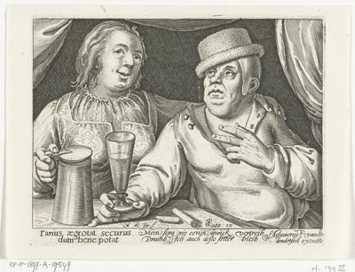 bebiendo hombre y mujer de Nicolaes de Bruyn