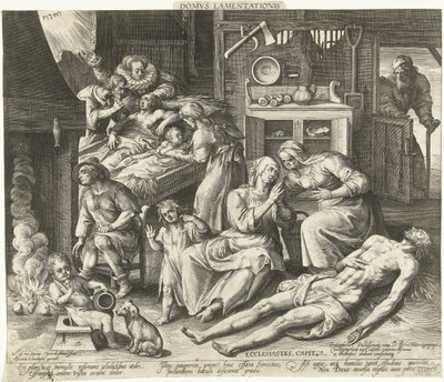 Una casa llena de luto Domus Lamentationis (título sobre objeto) de Nicolaes de Bruyn