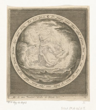 Primer día de la creación: Dios crea el cielo y la tierra Desde la creación hasta la expulsión del paraíso (título de la serie) de Nicolaes de Bruyn