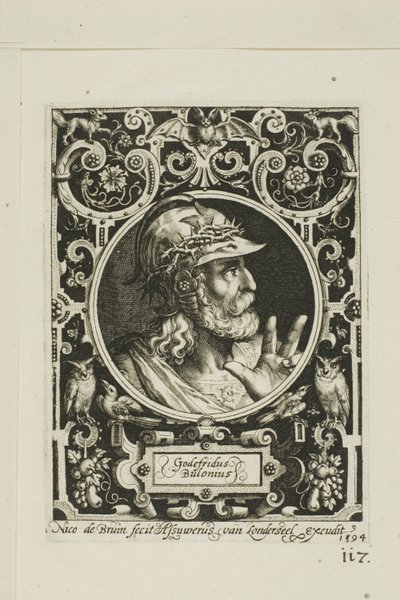 Godofredo de Bouillon, placa nueve de Los Nueve Dignos de Nicolaes de Bruyn