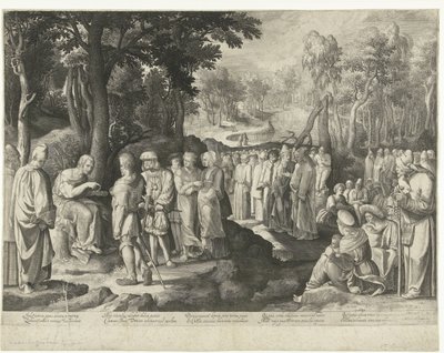 Juan el Bautista predica a la multitud de Nicolaes de Bruyn
