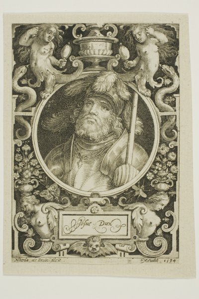 Josué, lámina cuatro de Los Nueve Dignos de Nicolaes de Bruyn