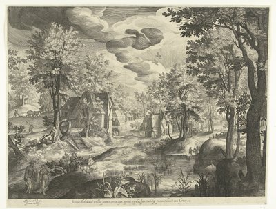 Paisaje con Agar e Ismael de Nicolaes de Bruyn