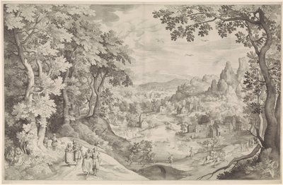 Paisaje con caza de ciervos de Nicolaes de Bruyn