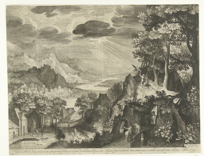 Paisaje con el sacrificio de Abraham de Nicolaes de Bruyn