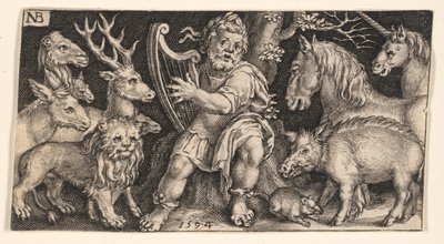 Orfeo de Quimeras combatientes y escenas de las fábulas de Esopo de Nicolaes de Bruyn