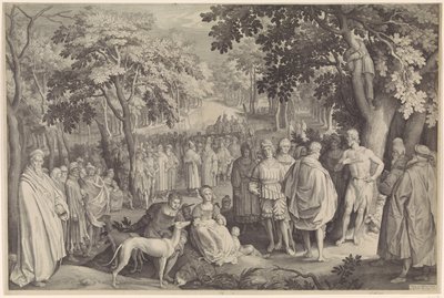 Predicación de Juan el Bautista de Nicolaes de Bruyn
