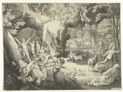 Anunciación a los pastores de Nicolaes de Bruyn